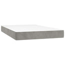 vidaXL világosszürke bársony rugós és LED-es ágy matraccal 120x200 cm