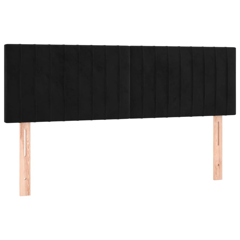 vidaXL fekete bársony rugós és LED-es ágy matraccal 140x190 cm
