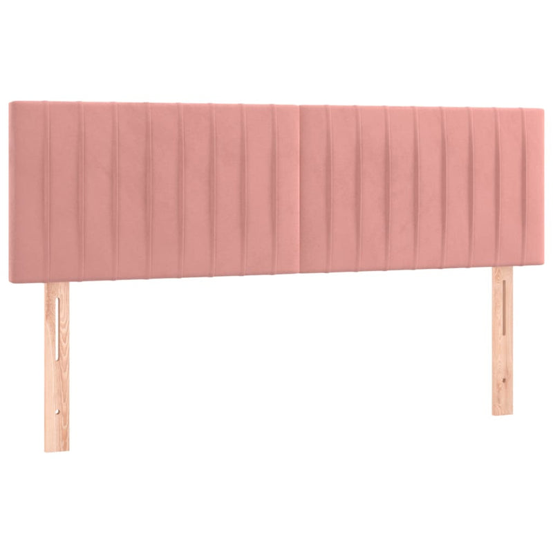 vidaXL rózsaszín bársony rugós és LED-es ágy matraccal 140x190 cm