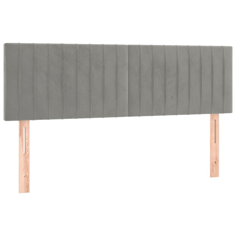 vidaXL világosszürke bársony rugós és LED-es ágy matraccal 140x200 cm