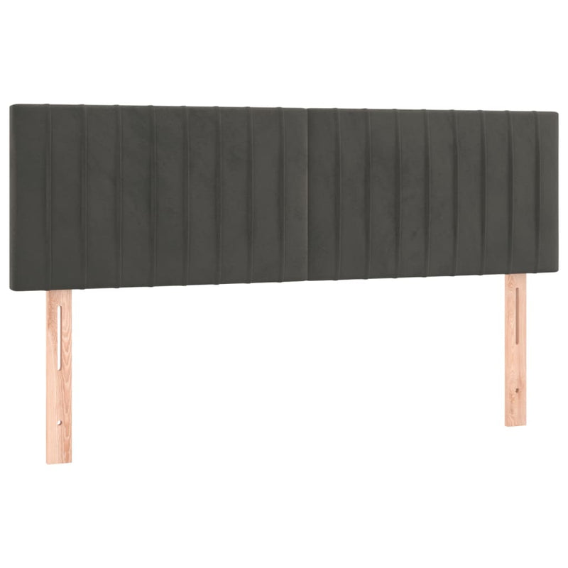 vidaXL sötétszürke bársony rugós és LED-es ágy matraccal 140x200 cm