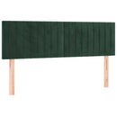 vidaXL sötétzöld bársony rugós és LED-es ágy matraccal 140x200 cm