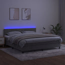 vidaXL világosszürke bársony rugós és LED-es ágy matraccal 160x200 cm