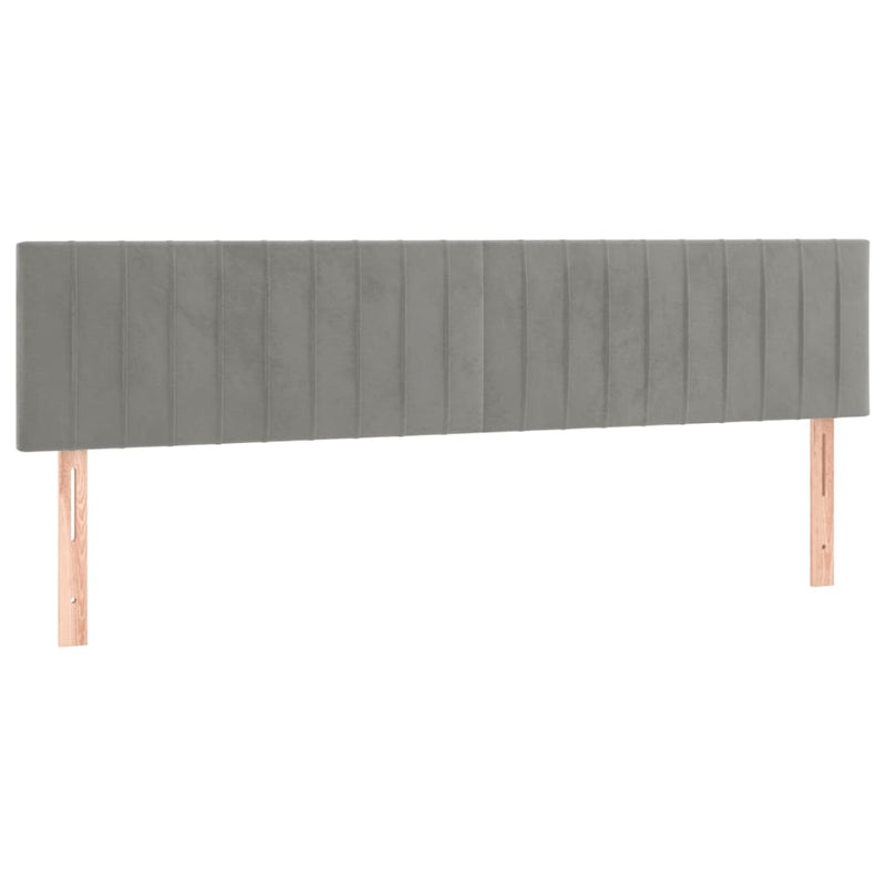 vidaXL világosszürke bársony rugós és LED-es ágy matraccal 160x200 cm