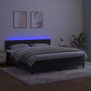 vidaXL fekete bársony rugós és LED-es ágy matraccal 160x200 cm