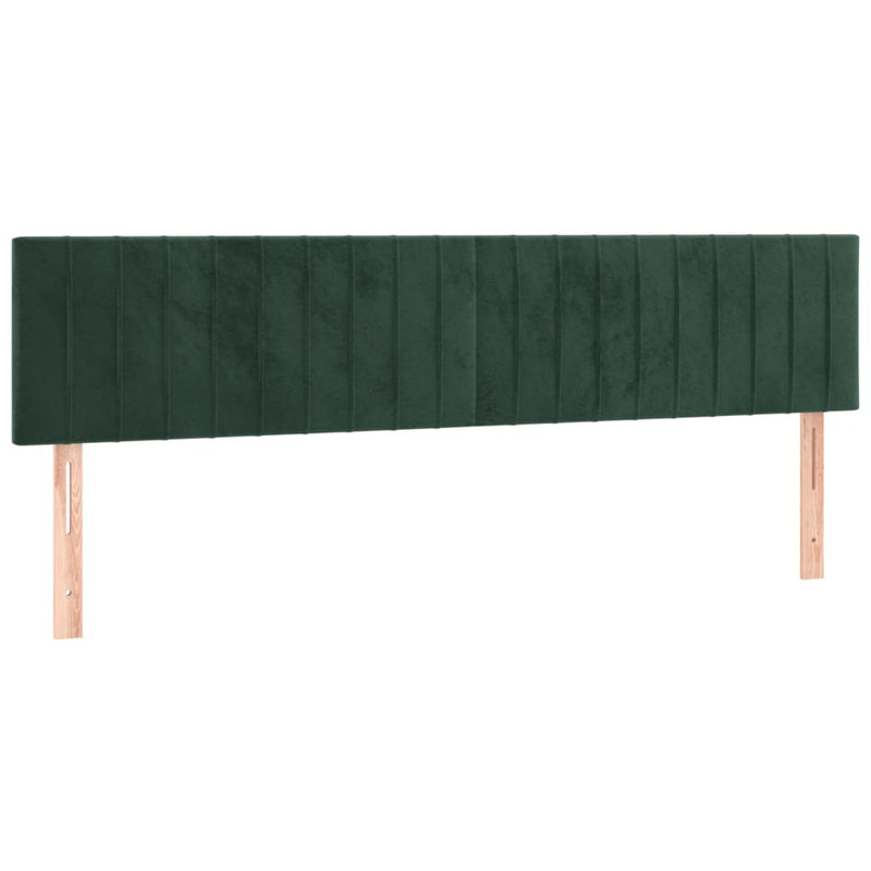 vidaXL sötétzöld bársony rugós és LED-es ágy matraccal 160x200 cm