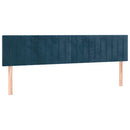vidaXL sötétkék bársony rugós és LED-es ágy matraccal 160x200 cm