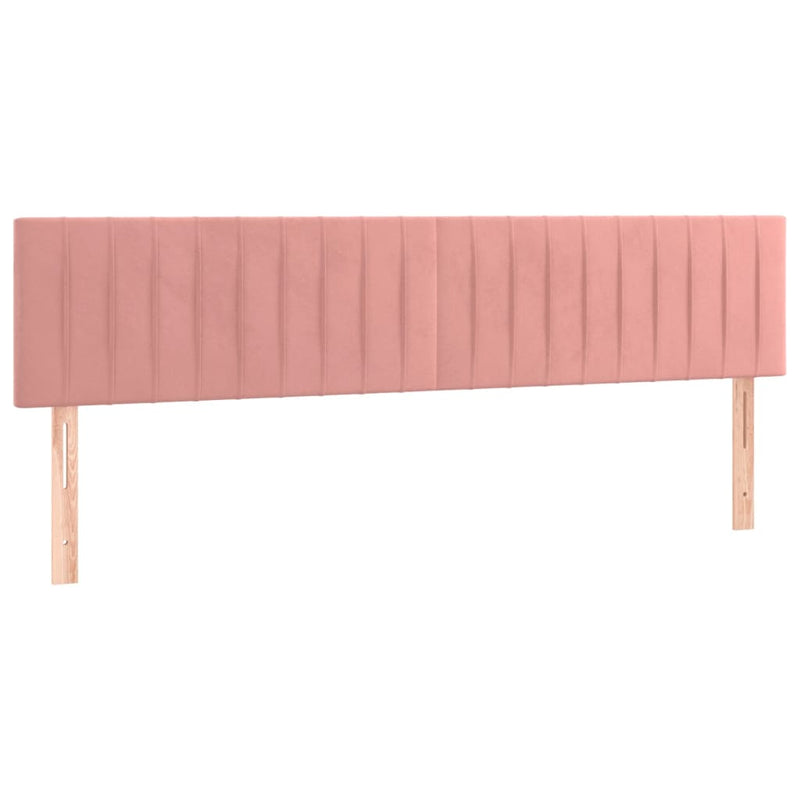 vidaXL rózsaszín bársony rugós és LED-es ágy matraccal 160x200 cm