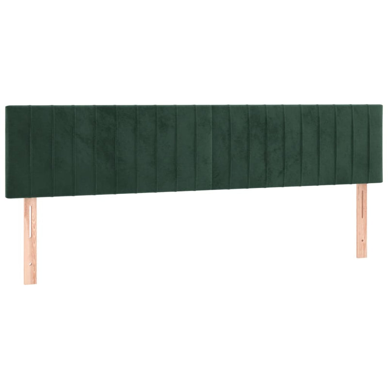 vidaXL sötétzöld bársony rugós és LED-es ágy matraccal 180x200 cm