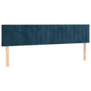 vidaXL sötétkék bársony rugós és LED-es ágy matraccal 180x200 cm