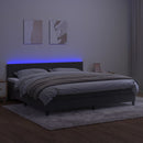 vidaXL sötétszürke bársony rugós és LED-es ágy matraccal 200x200 cm