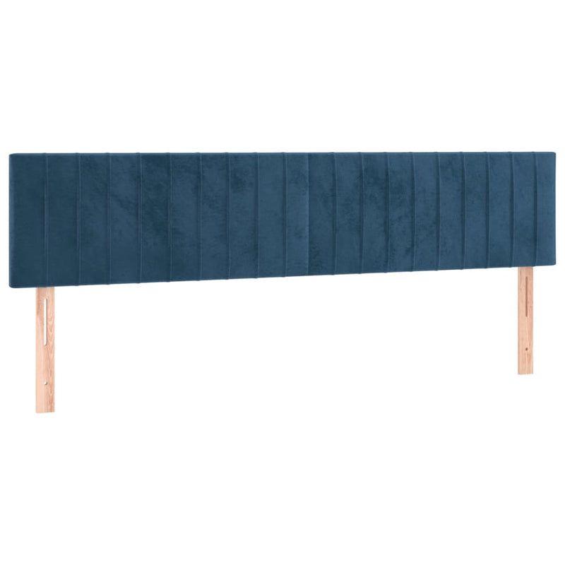 vidaXL sötétkék bársony rugós és LED-es ágy matraccal 200x200 cm