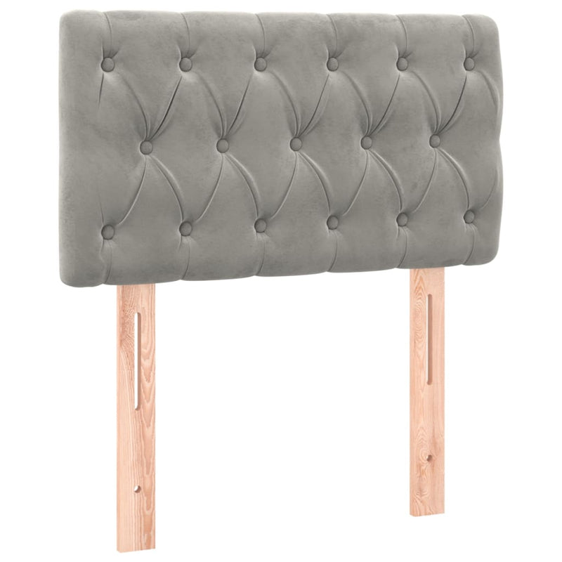 vidaXL világosszürke bársony rugós és LED-es ágy matraccal 80 x 200 cm