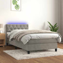 vidaXL világosszürke bársony rugós és LED-es ágy matraccal 80 x 200 cm