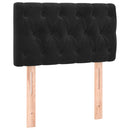 vidaXL fekete bársony rugós és LED-es ágy matraccal 80 x 200 cm