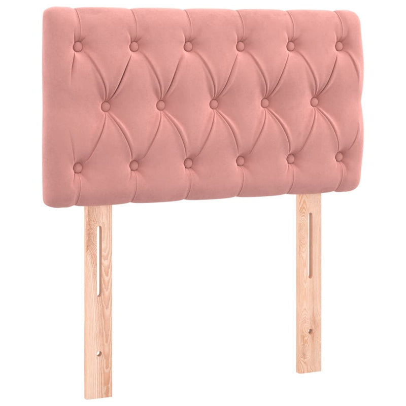 vidaXL rózsaszín bársony rugós és LED-es ágy matraccal 80 x 200 cm