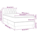 vidaXL sötétkék bársony rugós és LED-es ágy matraccal 90x200 cm