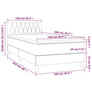 vidaXL fekete bársony rugós és LED-es ágy matraccal 100x200 cm