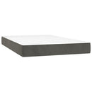 vidaXL sötétszürke bársony rugós és LED-es ágy matraccal 120x200 cm