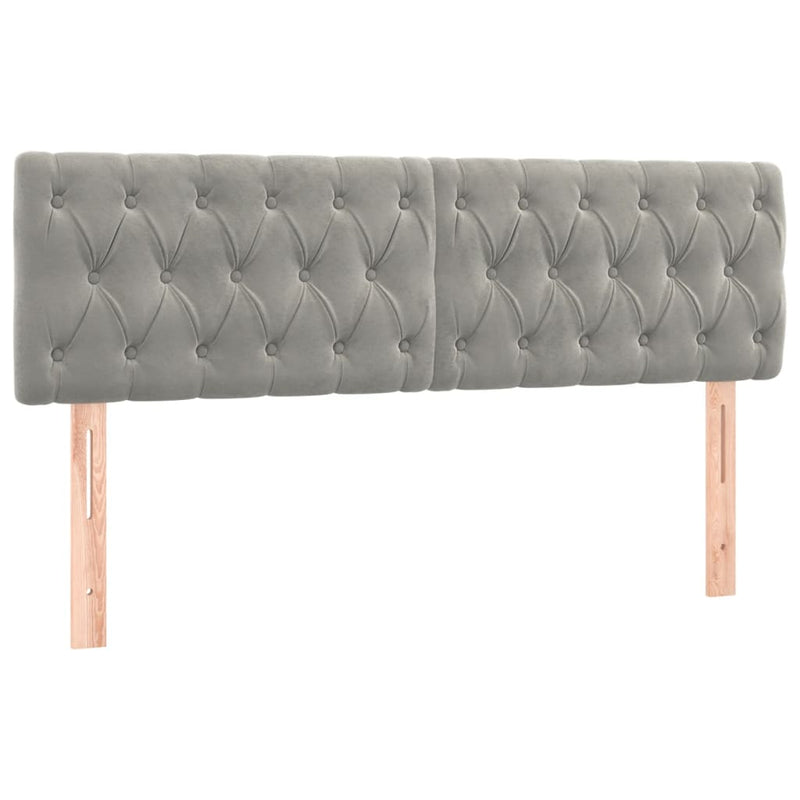 vidaXL világosszürke bársony rugós és LED-es ágy matraccal 140x190 cm