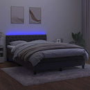 vidaXL sötétszürke bársony rugós és LED-es ágy matraccal 140x190 cm