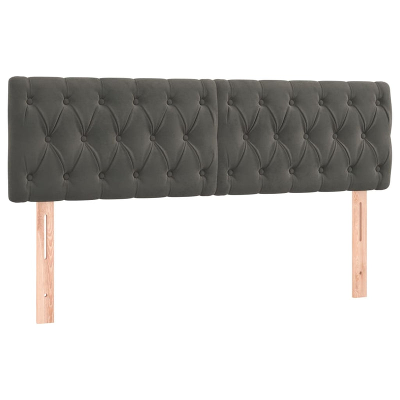 vidaXL sötétszürke bársony rugós és LED-es ágy matraccal 140x190 cm