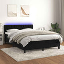vidaXL fekete bársony rugós és LED-es ágy matraccal 140x190 cm