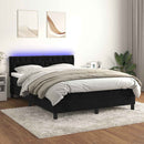 vidaXL fekete bársony rugós és LED-es ágy matraccal 140x190 cm