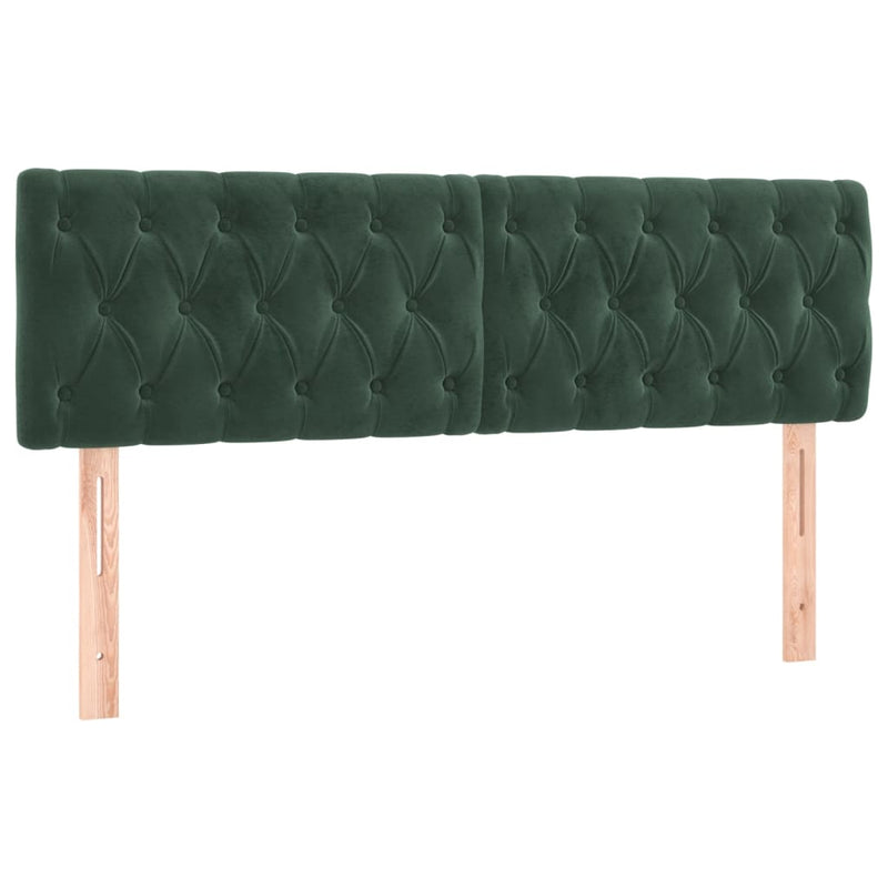 vidaXL sötétzöld bársony rugós és LED-es ágy matraccal 140x190 cm
