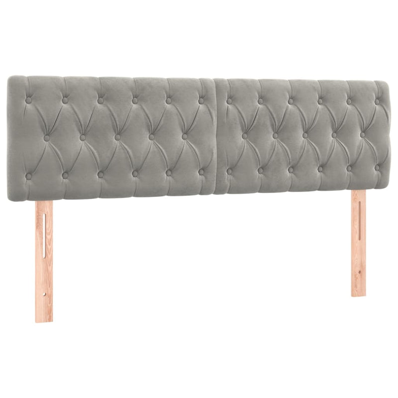 vidaXL világosszürke bársony rugós és LED-es ágy matraccal 140x200 cm
