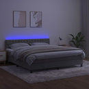 vidaXL világosszürke bársony rugós és LED-es ágy matraccal 160x200 cm