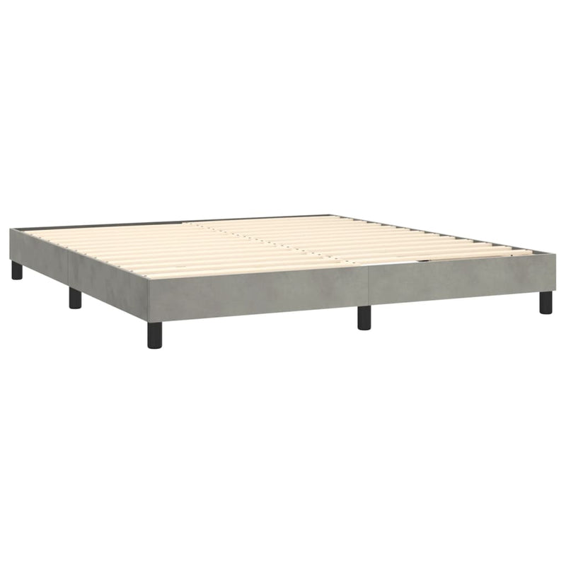 vidaXL világosszürke bársony rugós és LED-es ágy matraccal 160x200 cm
