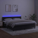 vidaXL fekete bársony rugós és LED-es ágy matraccal 160x200 cm
