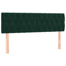 vidaXL sötétzöld bársony rugós és LED-es ágy matraccal 160x200 cm