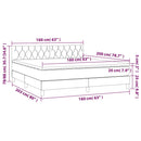 vidaXL sötétzöld bársony rugós és LED-es ágy matraccal 160x200 cm