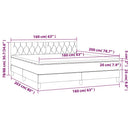 vidaXL sötétkék bársony rugós és LED-es ágy matraccal 160x200 cm