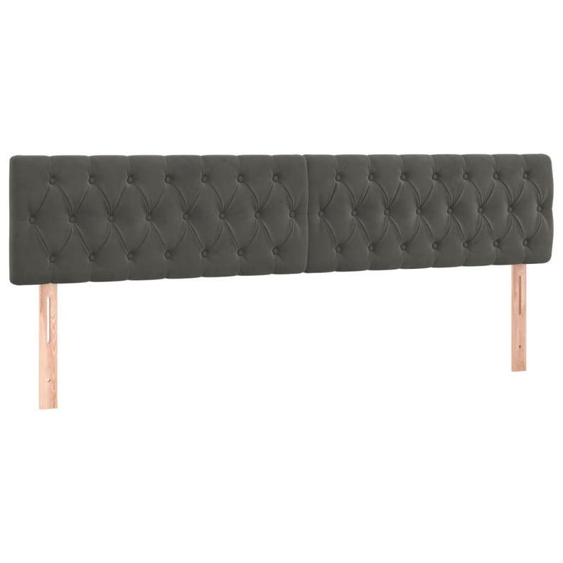 vidaXL sötétszürke bársony rugós és LED-es ágy matraccal 180x200 cm