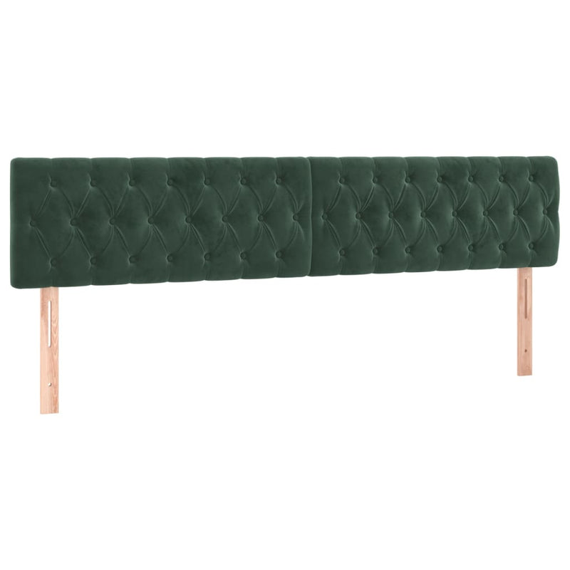 vidaXL sötétzöld bársony rugós és LED-es ágy matraccal 180x200 cm