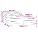 vidaXL sötétkék bársony rugós és LED-es ágy matraccal 180x200 cm