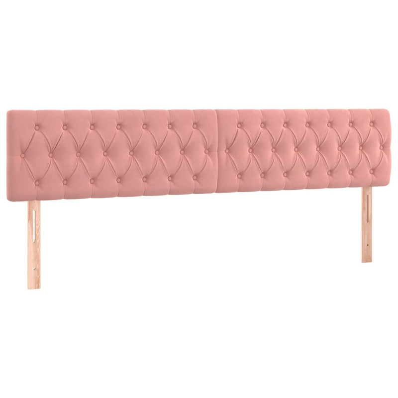 vidaXL rózsaszín bársony rugós és LED-es ágy matraccal 180x200 cm