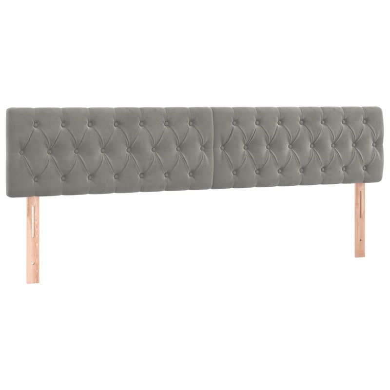 vidaXL világosszürke bársony rugós és LED-es ágy matraccal 200x200 cm