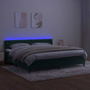vidaXL sötétzöld bársony rugós és LED-es ágy matraccal 200x200 cm