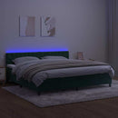 vidaXL sötétzöld bársony rugós és LED-es ágy matraccal 200x200 cm