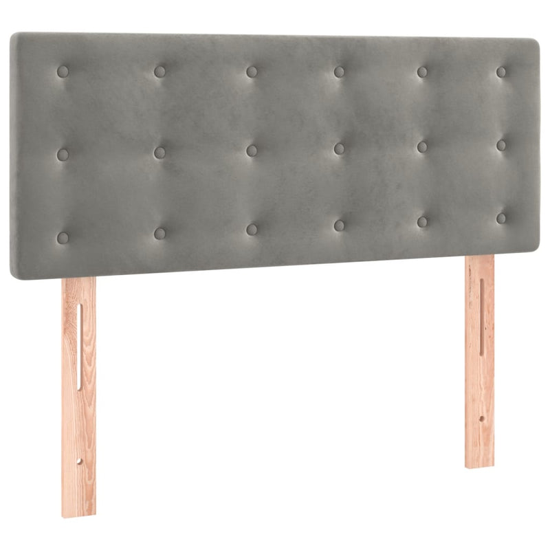 vidaXL világosszürke bársony rugós és LED-es ágy matraccal 80 x 200 cm