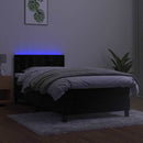 vidaXL fekete bársony rugós és LED-es ágy matraccal 90x190 cm