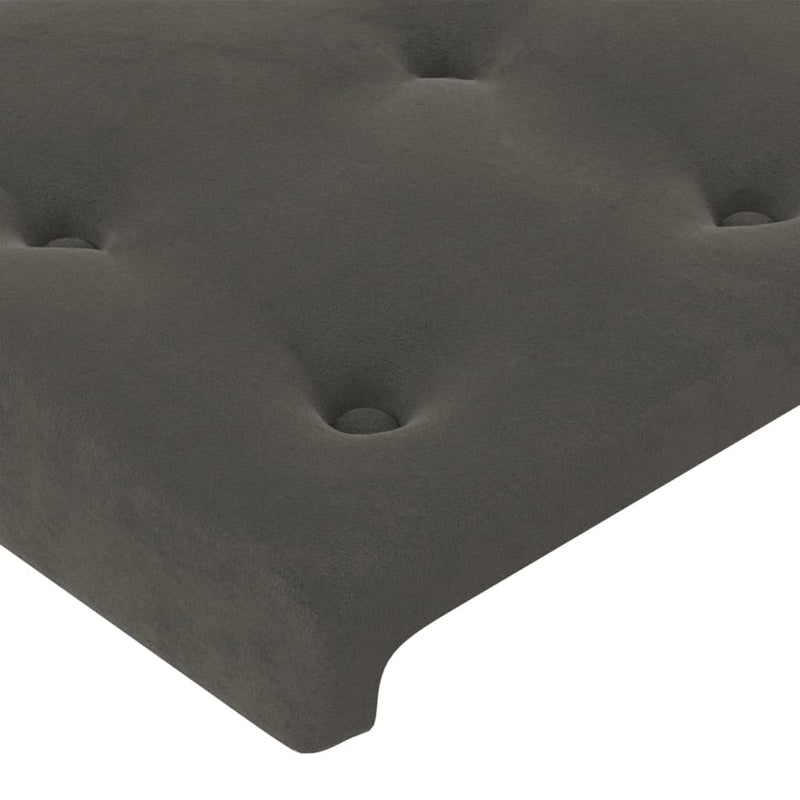 vidaXL sötétszürke bársony rugós és LED-es ágy matraccal 100x200 cm