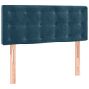 vidaXL sötétkék bársony rugós és LED-es ágy matraccal 120x200 cm