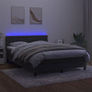 vidaXL sötétszürke bársony rugós és LED-es ágy matraccal 140x190 cm