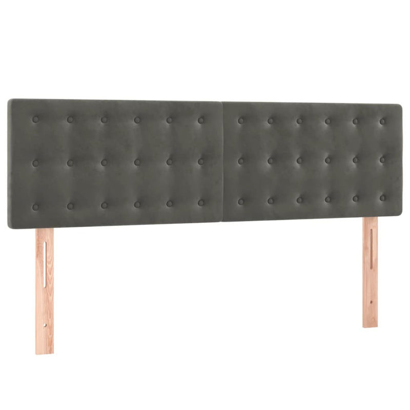 vidaXL sötétszürke bársony rugós és LED-es ágy matraccal 140x190 cm