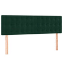 vidaXL sötétzöld bársony rugós és LED-es ágy matraccal 140x190 cm